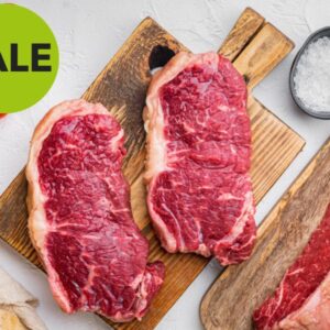 Bulk New York Strip Steaks fresh grass-fed meat