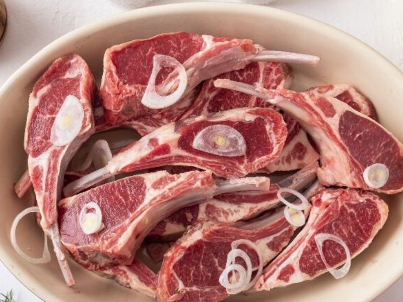 Organic Lamb Rib Chops fresh grass-fed meat